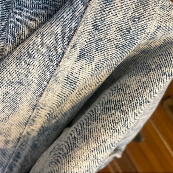 80s Chic brand Acid Washed Denim Bermuda Length shorts longline denim short - Picture 6 of 8